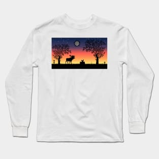 Moose and Squirrel Sunset Long Sleeve T-Shirt